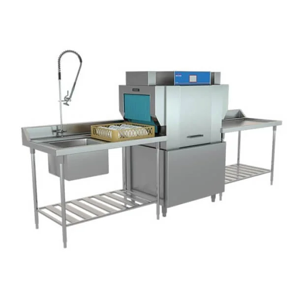 EHS-M90 rack conveyor dishwasher is suitable for hotels and central kitchens in Malaysia.
